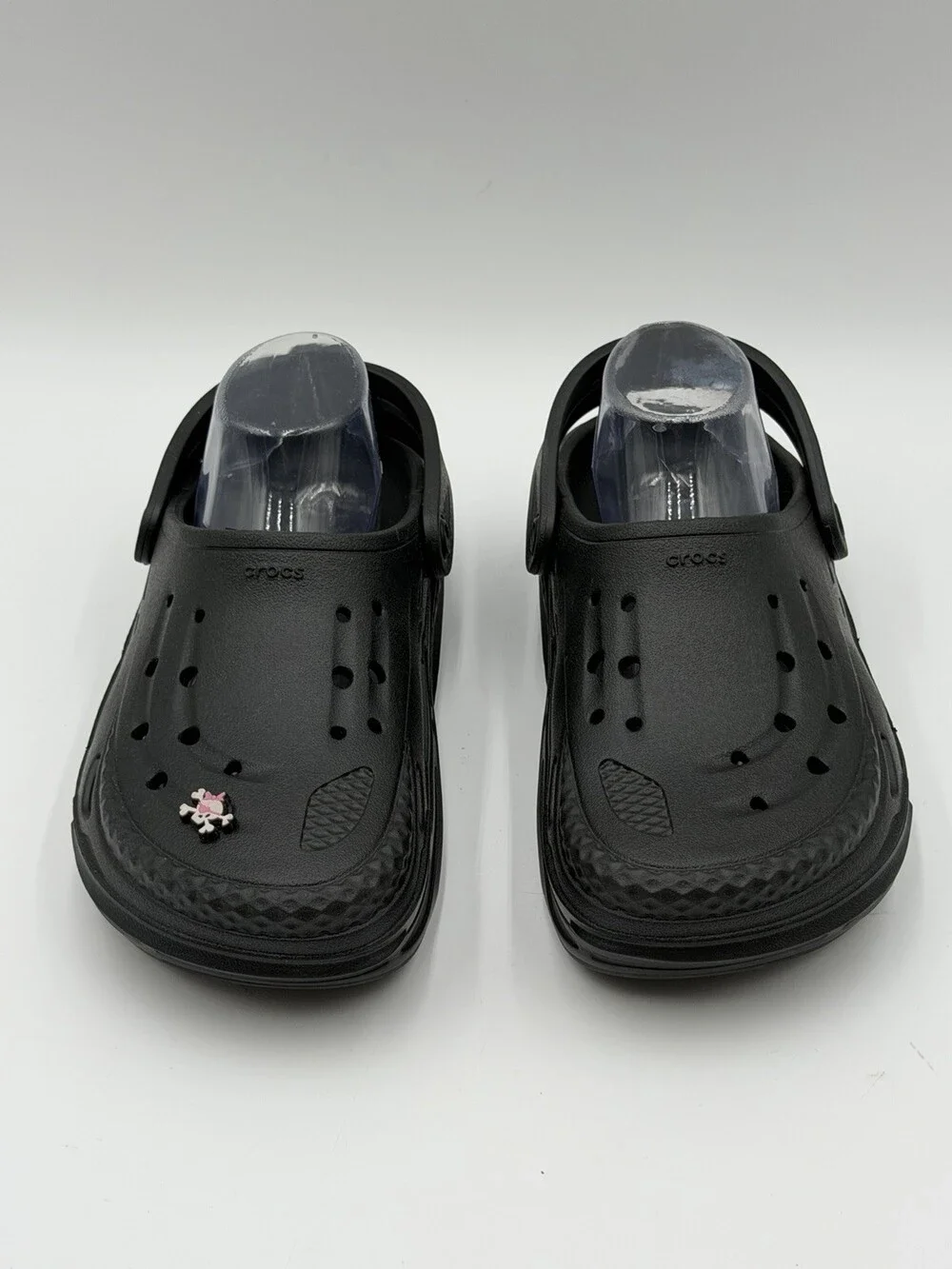 CROCS Off The Grid Clogs Sandals Men 6  Women 8 Black Slip On Shoes Strap